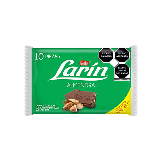 Chocolate Larin Almendra Paquete Con 10 piezas de 24 gramos