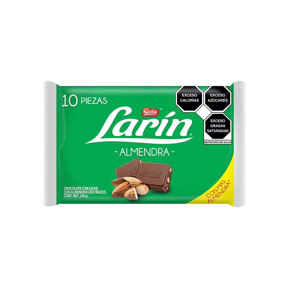 Chocolate Larin Almendra Paquete Con 10 piezas de 24 gramos