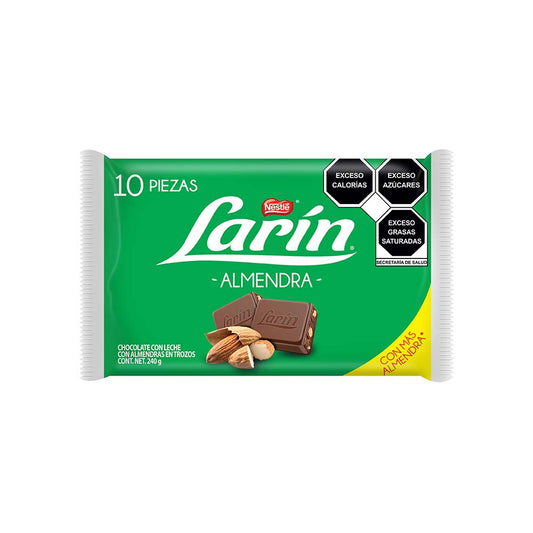 Chocolate Larin Almendra Paquete Con 10 piezas de 24 gramos