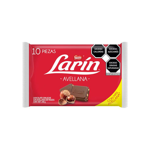 Chocolate Larin Avellana Paquete Con 10 Pz de 24 g
