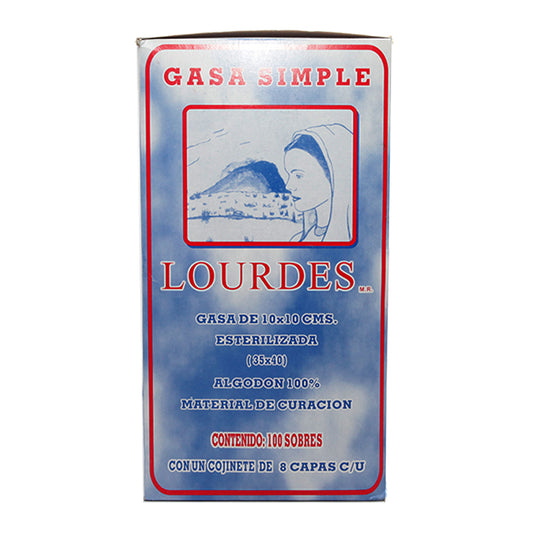 Gasa Lourdes 10 x 10 Paquete con 100 Piezas