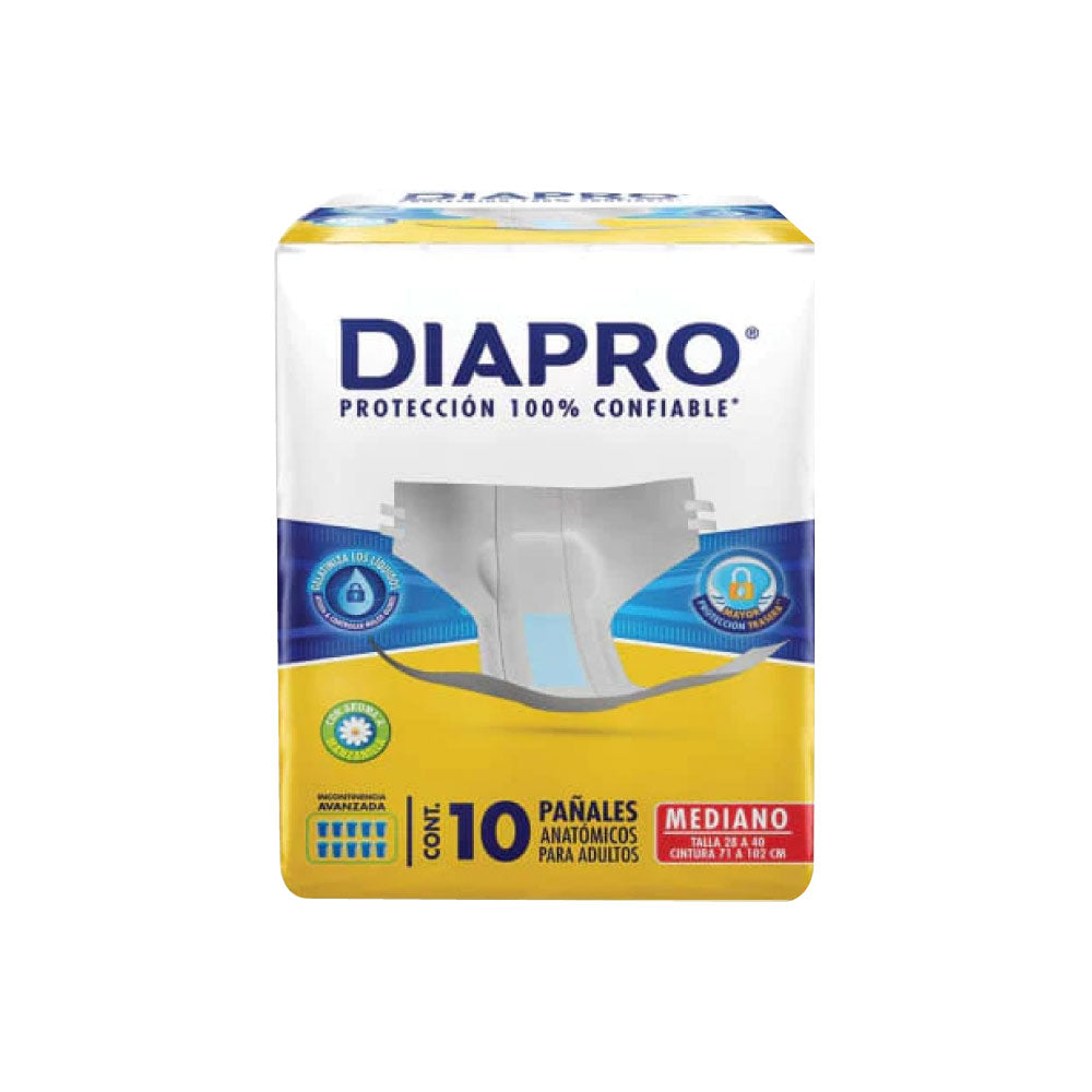 Panal Diapro Adulto Basico Mediano Paquete con 10 Piezas