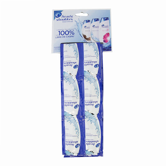 Shampoo Head & Shoulders Limpieza Renovadora Paquete Con 24 Sobres De 10 Ml