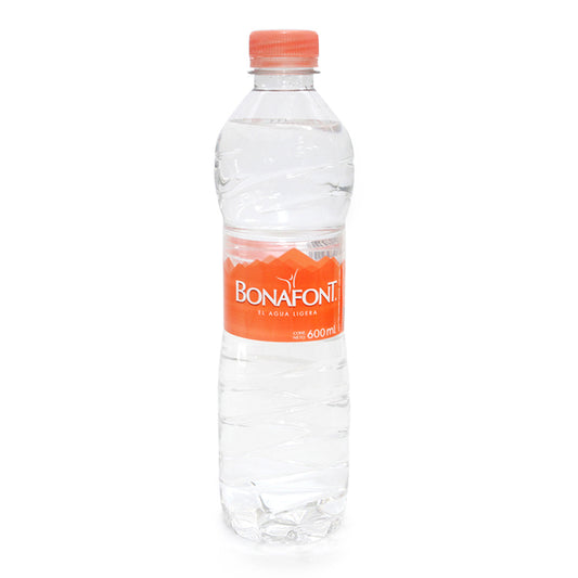 Agua Natural Bonafont Botella 600 Mililitros