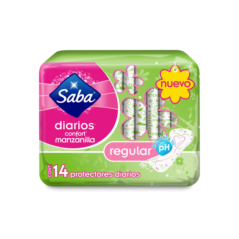 Pantiprotector Saba Confort Manzanilla Regular Paquete con 14 Piezas