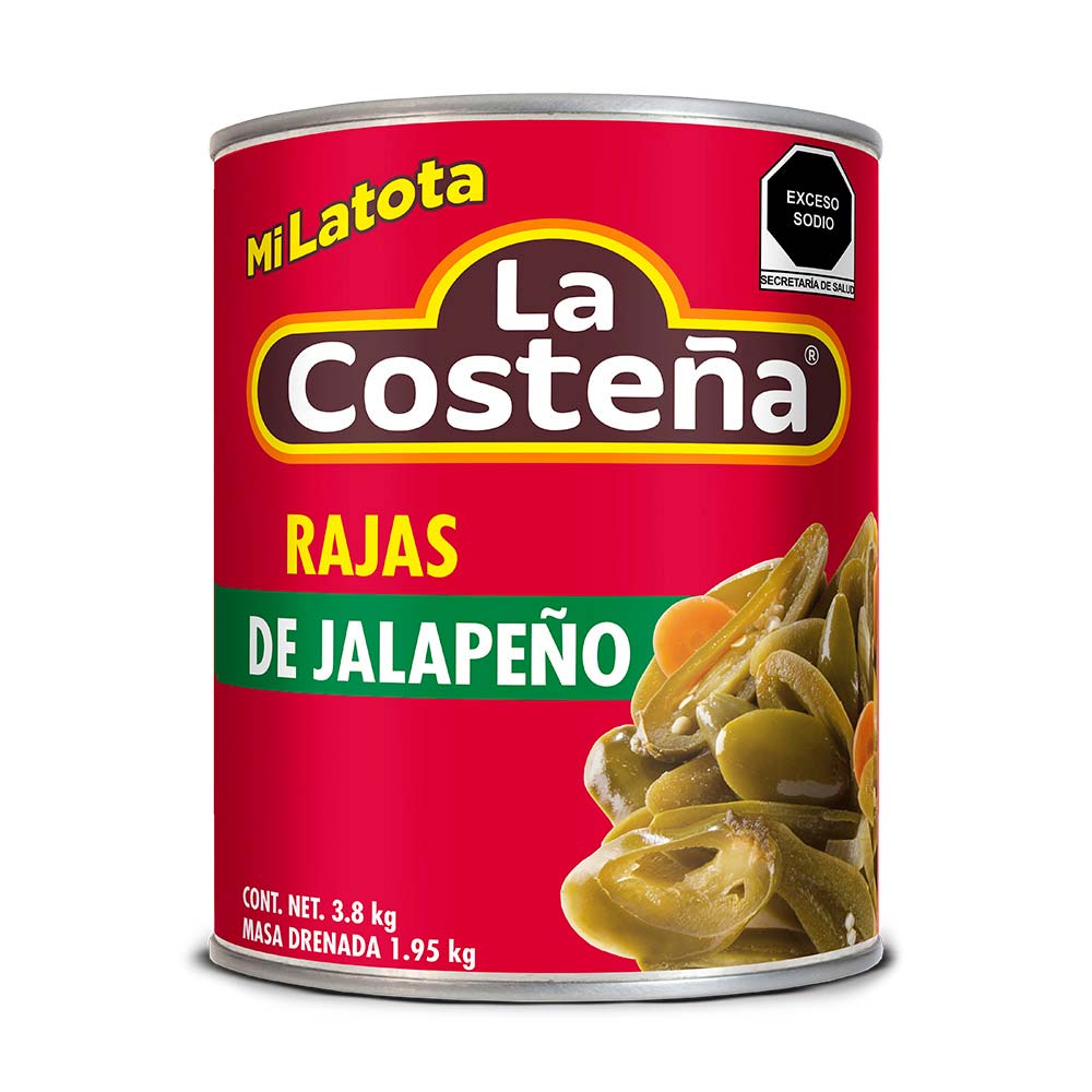 Chiles Jalapeños Rajas La Costeña 3.8 kg