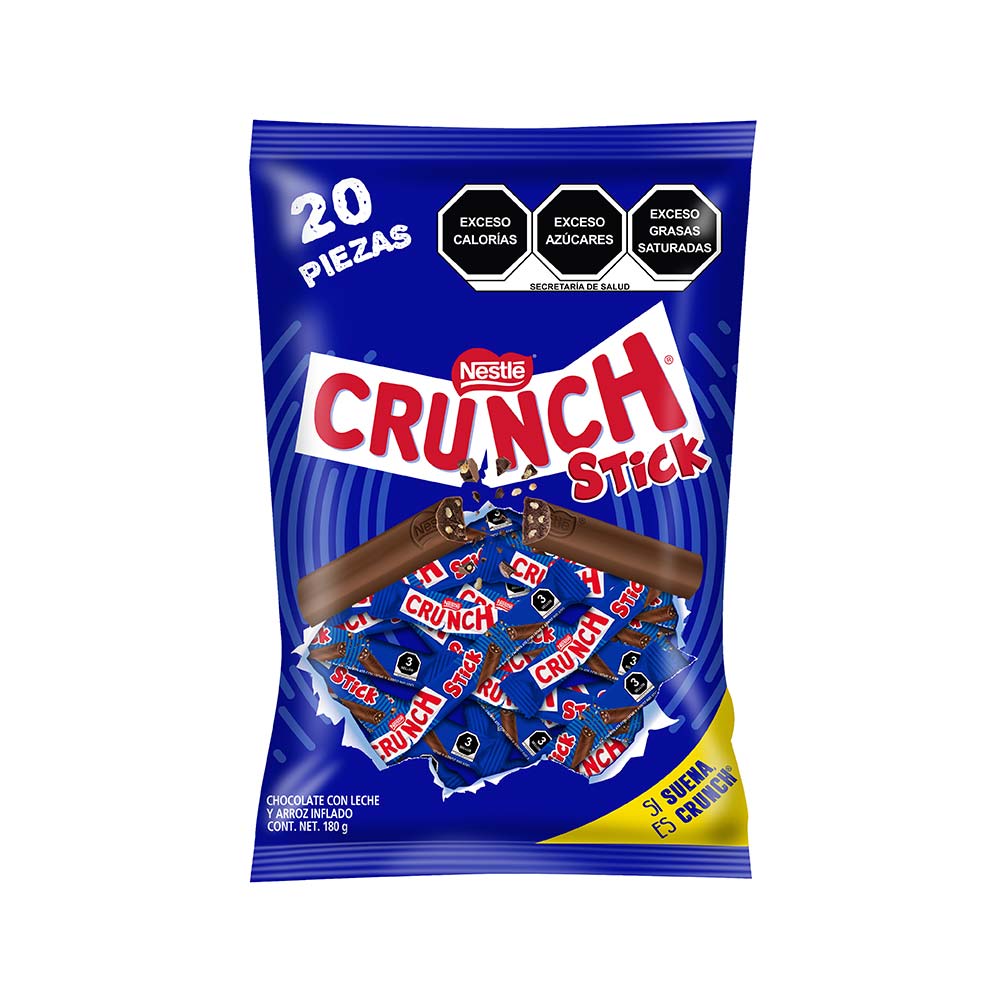 Chocolate Crunch Stick Bolsa Con 20 Piezas De 9 Gramos