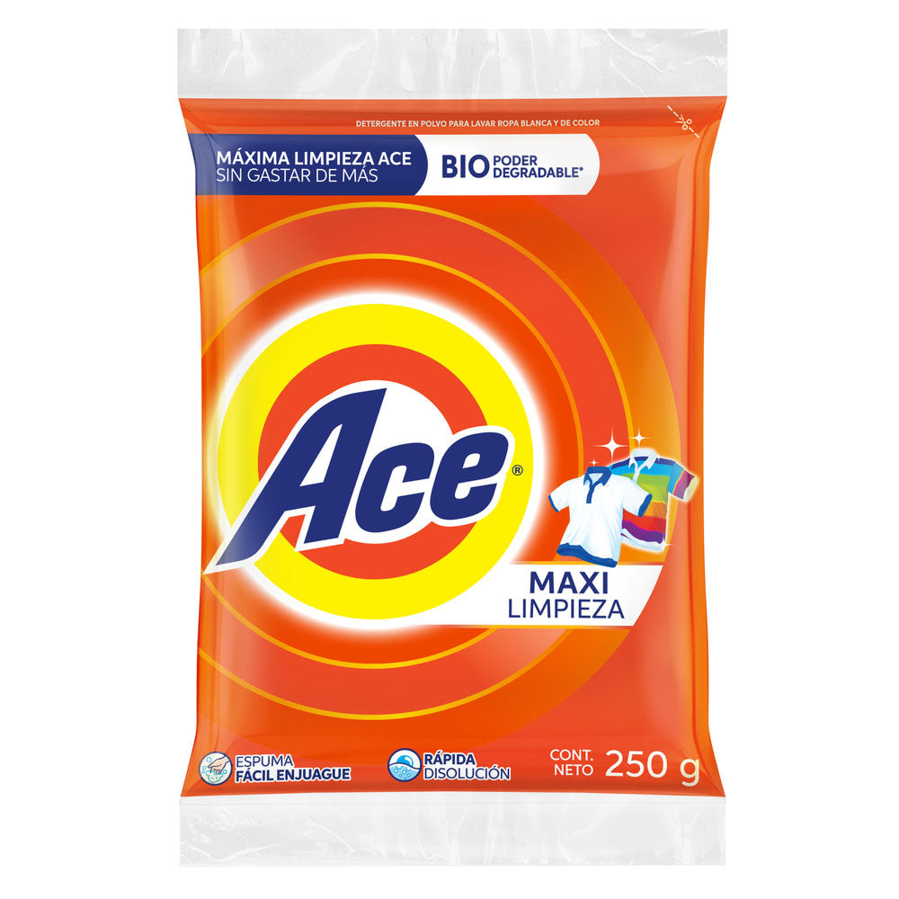 Detergente Ace En Polvo Regular 250 gr