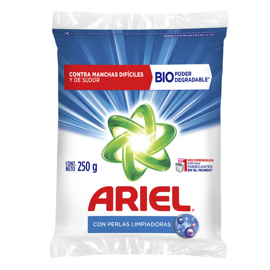 Detergente en Polvo Ariel Perlas Limp. 250 gr