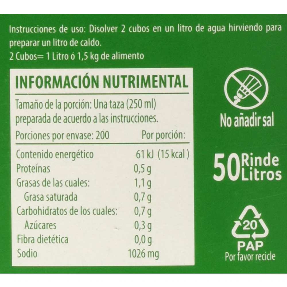 Knorr Suiza Consome De Pollo Paquete Con 50 Piezas De 11 Gr