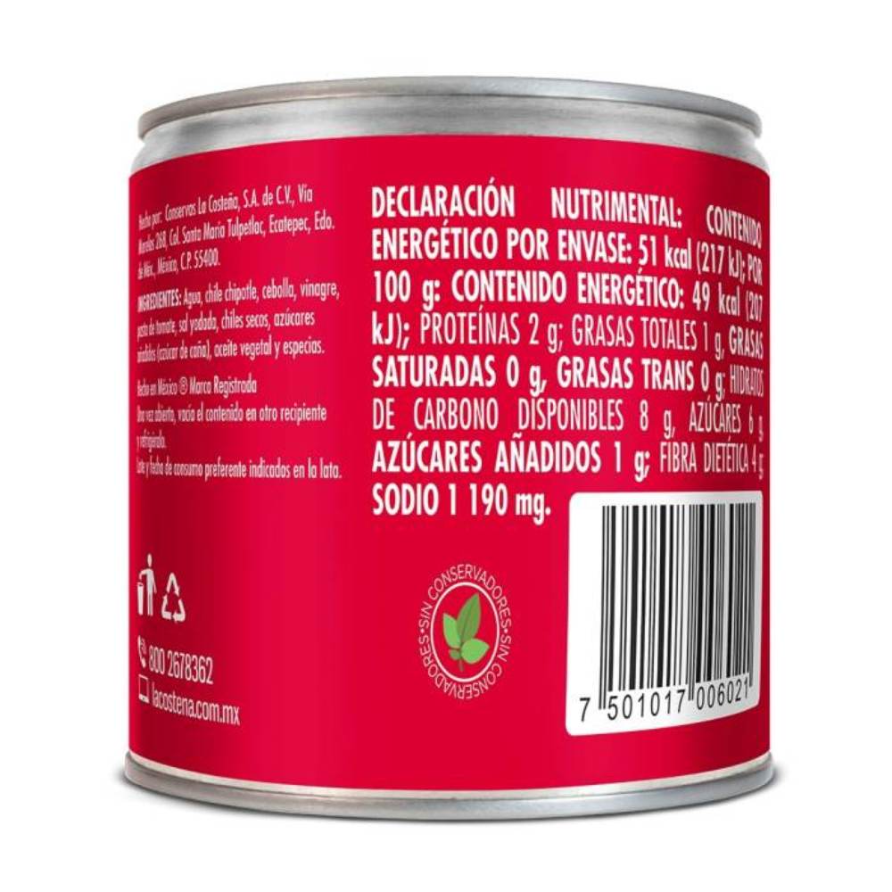 Chile Chipotle La Costeña 105 gr