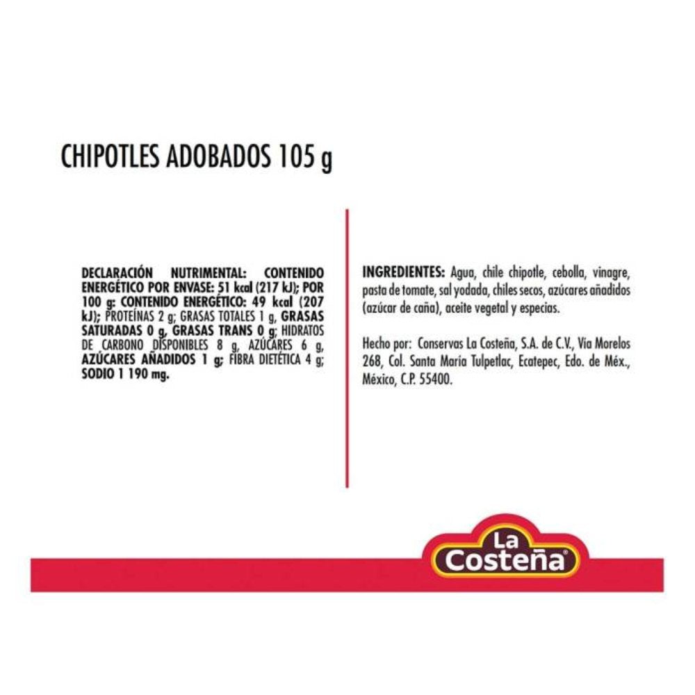 Chile Chipotle La Costeña 105 gr