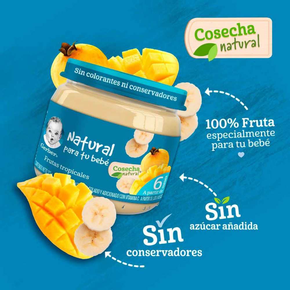 Gerber Etapa 2  Frutas Tropicales 113 gr