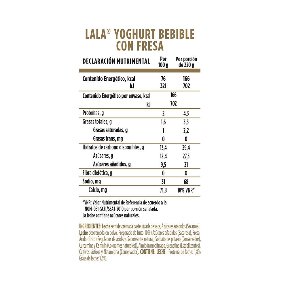 Lala Yogurt Bebible Fresa 220 Ml