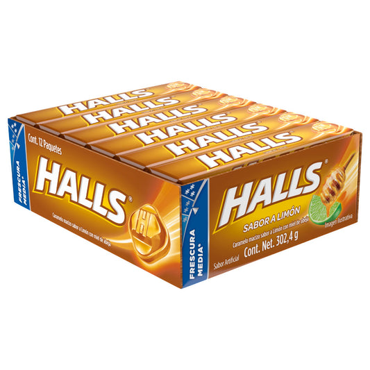 Pastillas Halls Miel Paquete Con 12 Piezas De 9 Pastillas