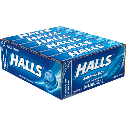 Pastillas Halls Menta Paquete Con 12 Piezas De 9 Pastillas