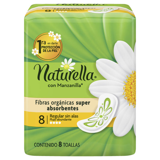 Toalla Femenina Naturella Man. Sin Alas 8 pzs