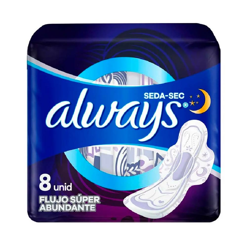 Toallas Higienicas Always Seca Noches Tranquilas 8 Unidades