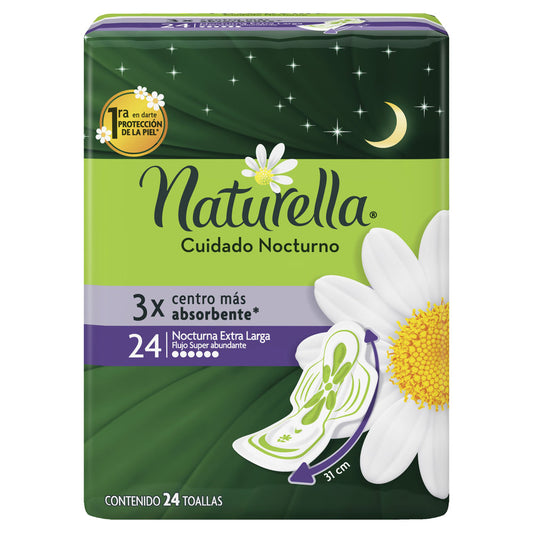 Toalla Fem. Naturella Noche Con Alas Paq. 24 pz