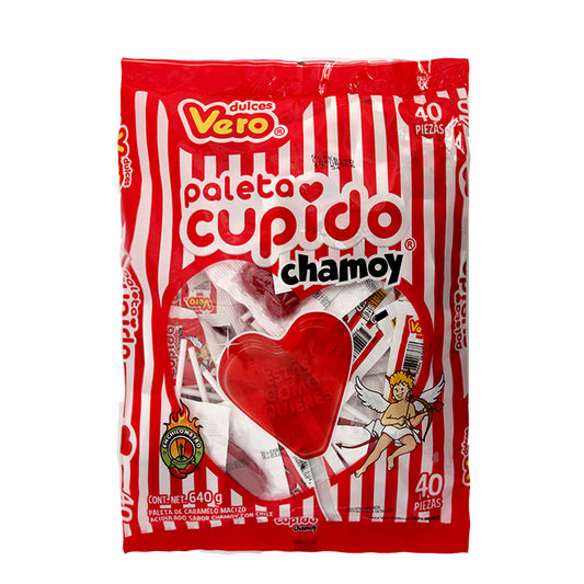 Paleta Cupido Maciza Chamoy Bolsa Con 40 Piezas