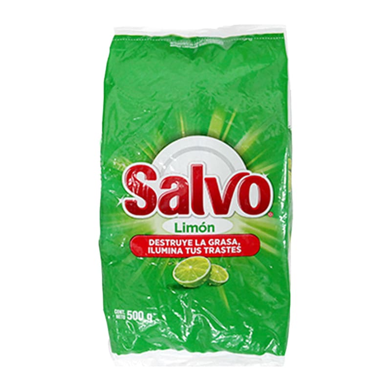 Lavatrastes Salvo en Polvo Limon Bolsa 500 Gramos