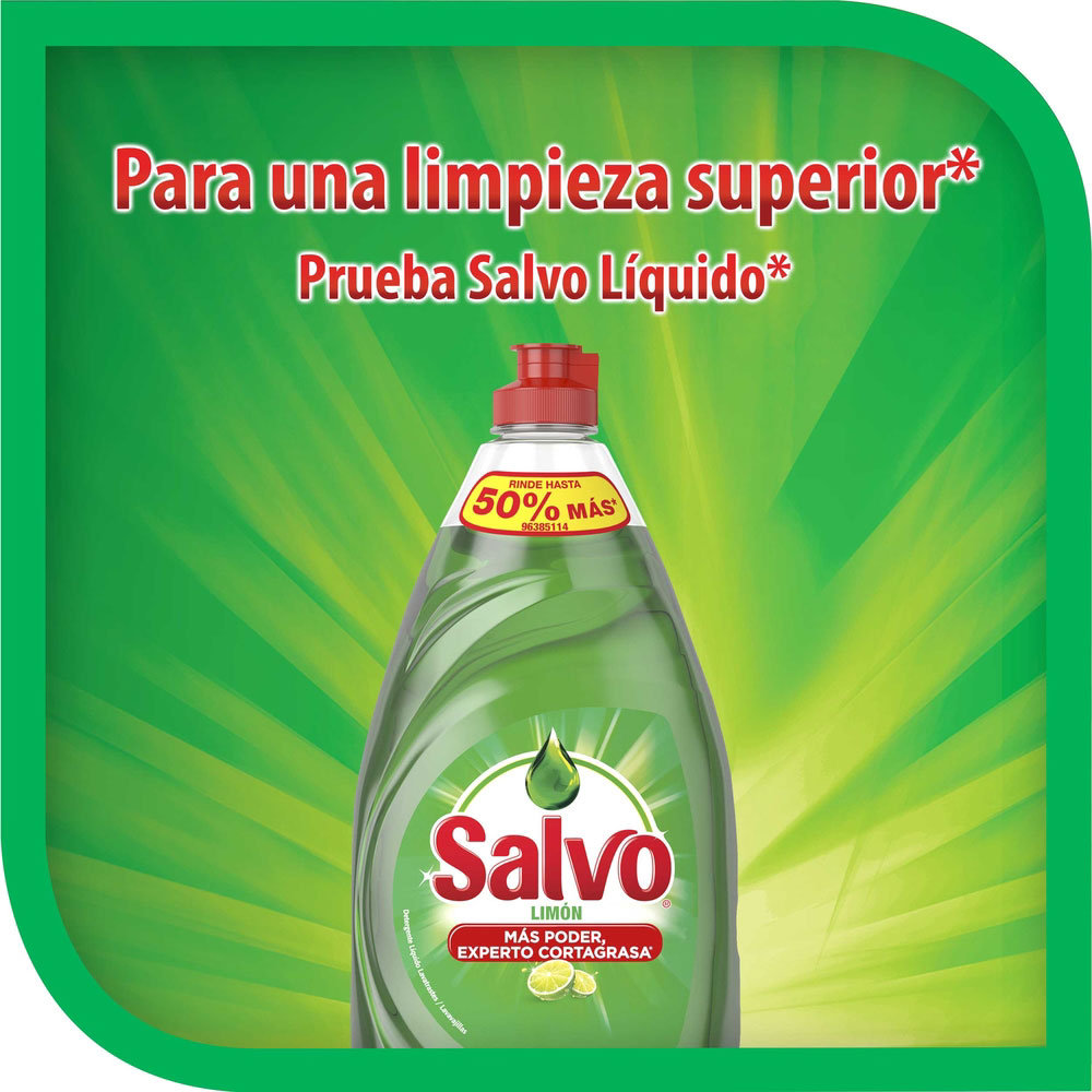 Lavatrastes Salvo en Polvo Limon Bolsa 500 Gramos