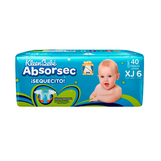 Pañal Absorsec Extra Jumbo Paquete Con 40 Piezas
