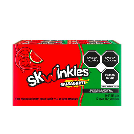Paquete Skwinkles Salsagheti Sandia Con 12 Piezas De 24 Gramos