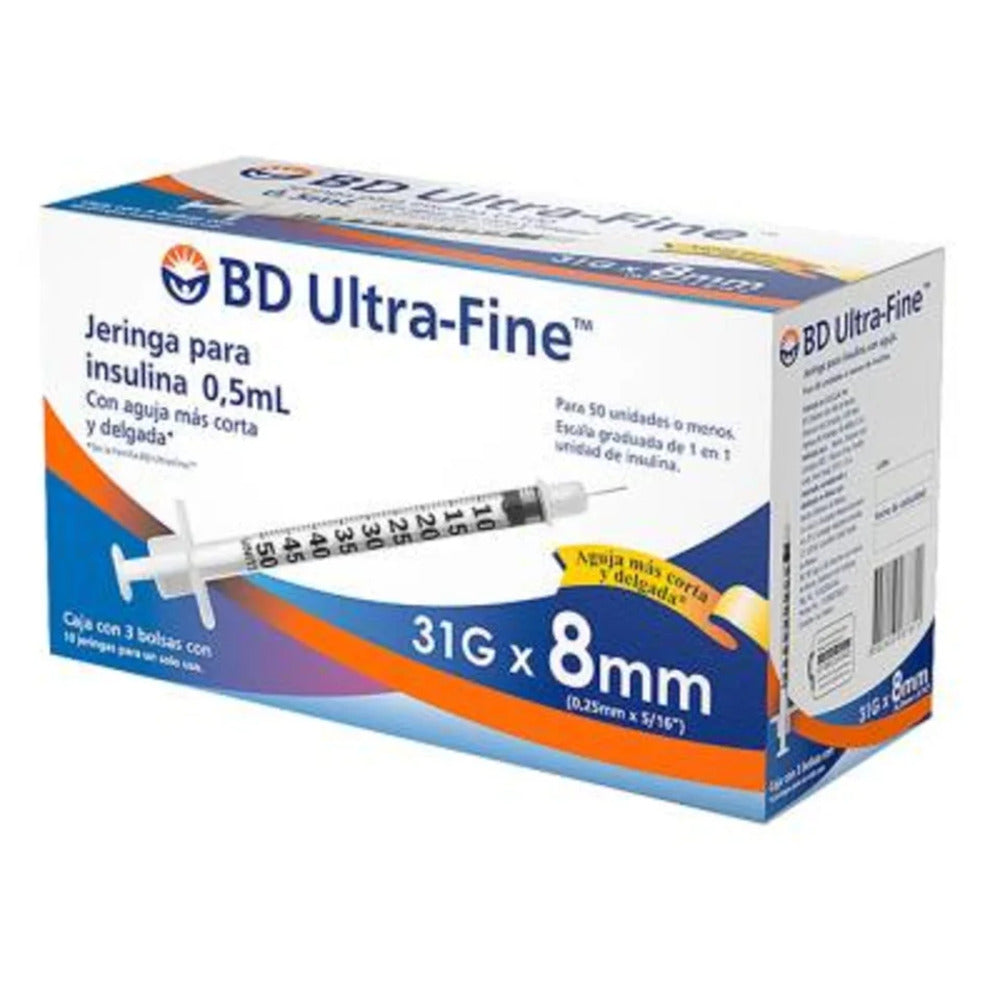 Bd Ultra Fine Jeringa 0.5Ml 31Gx8Mm