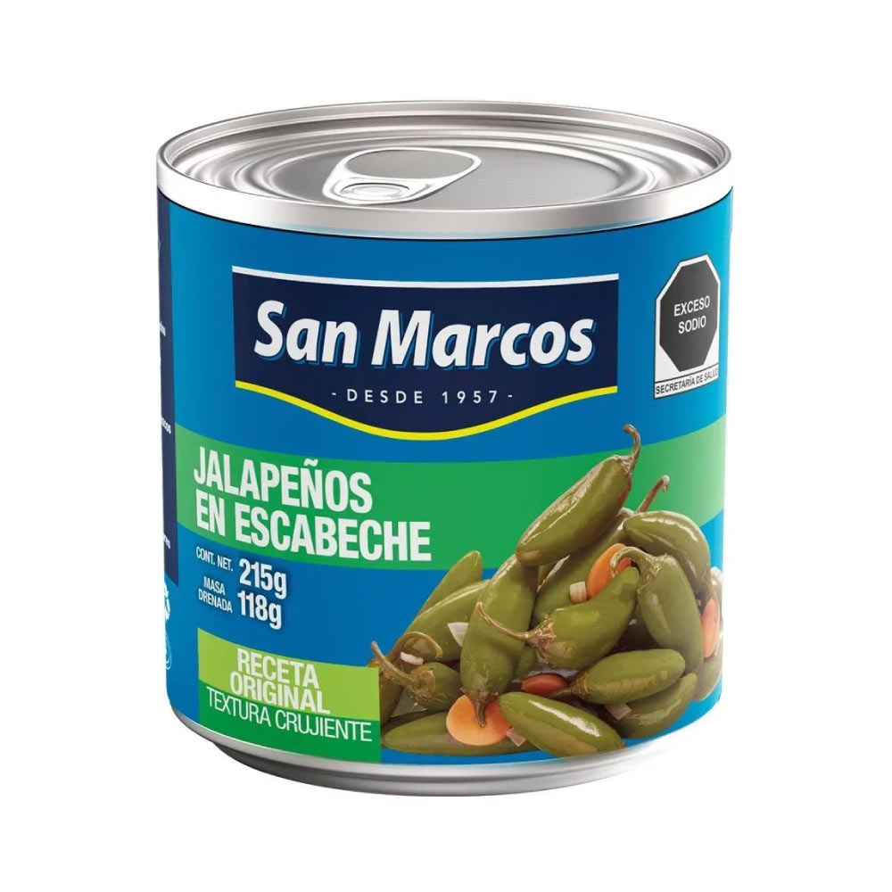 San Marcos Chiles Jalapeños Enteros 215 Gr