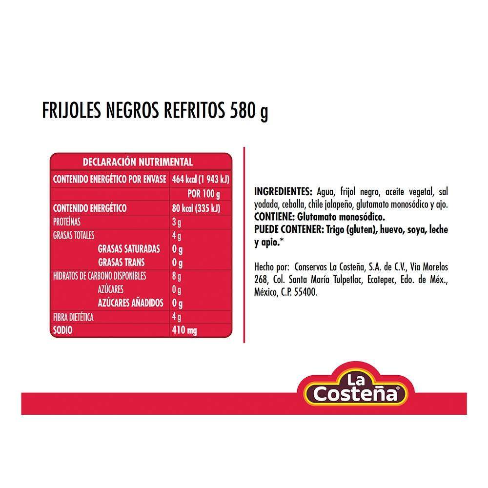 Frijoles Refritos Negros La Costeña 580 gr