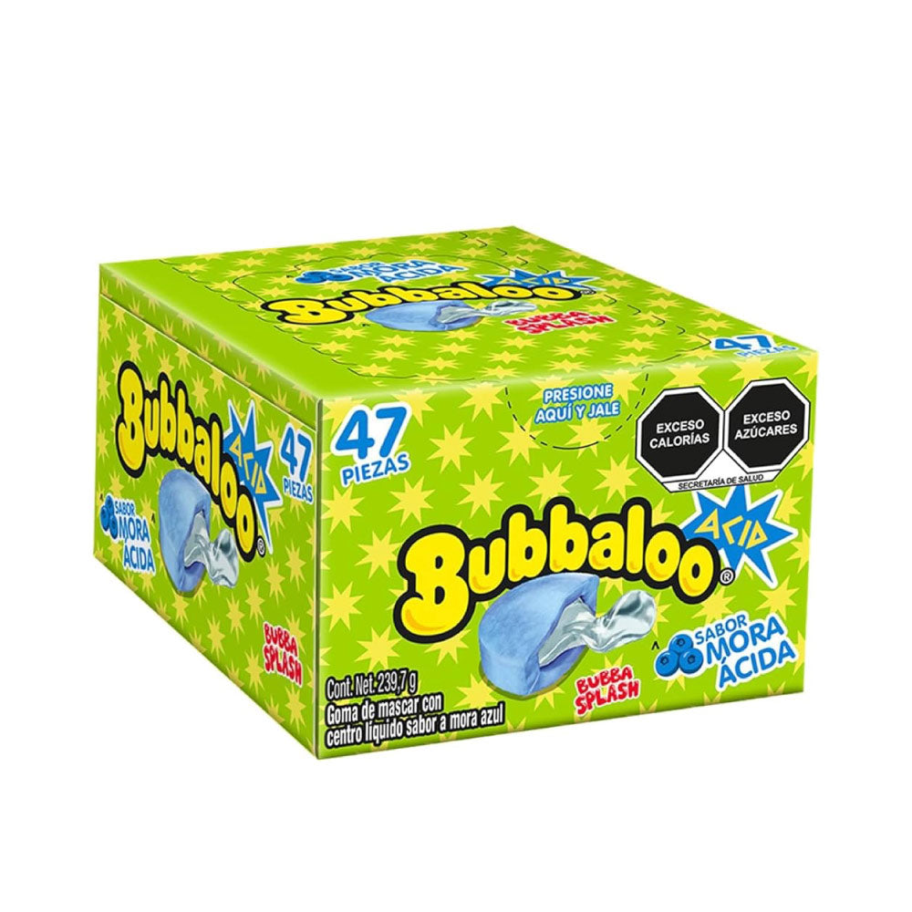 Bubbaloo Chicle Rell Acido con 47 Pz