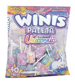 Golsina Winis Paleta Unicornio Bolsa Con 40 Pz De 8 Gramos