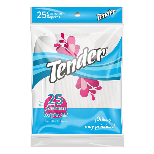 Cuchara Plastico Tender Sopera 25 Piezas