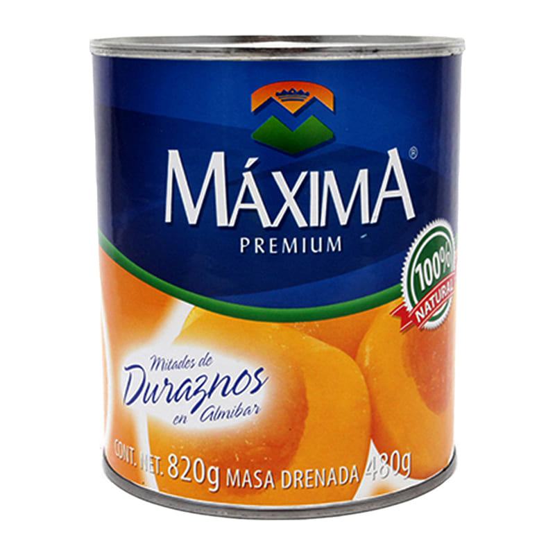 Duraznos En Mitades Máxima Premium 820 gr