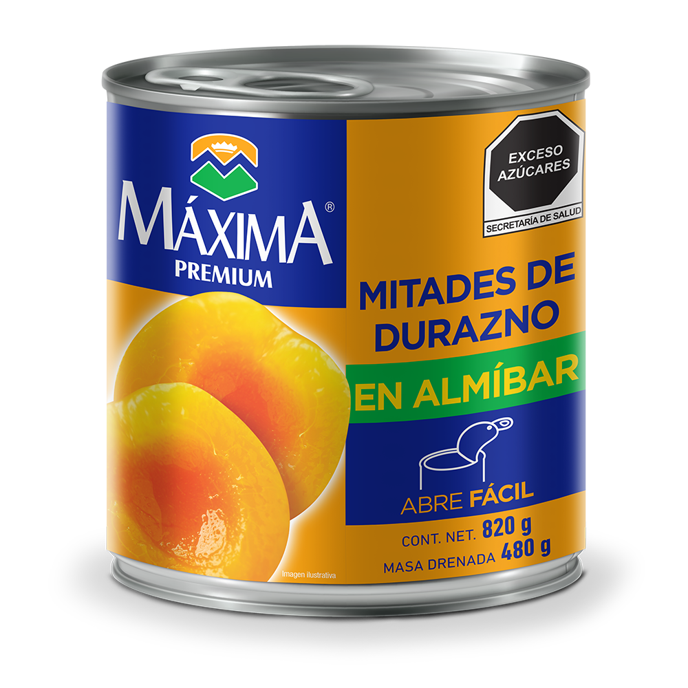 Duraznos En Mitades Máxima Premium 820 gr