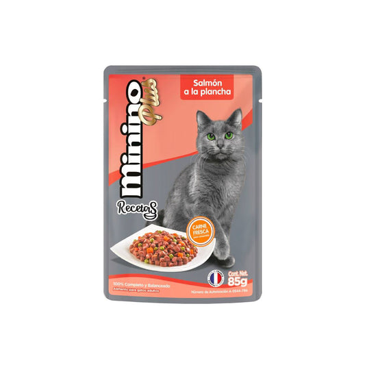 Alimento para Gato Minino Plus Salmon A La Plancha 85 Gramos