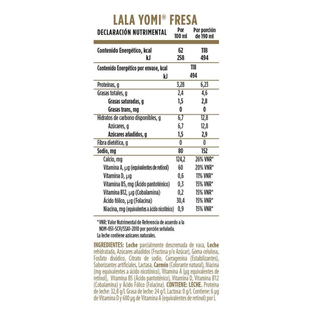 Yomi Lala Tetra Fresa 190 Ml