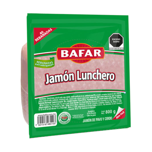 Bafar  Jamon Lonchero 40 Rebanadas 1 Paq