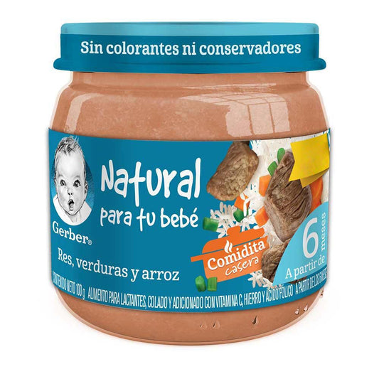 Gerber 2a Etapa  Res, Verduras y Arroz 100 gr