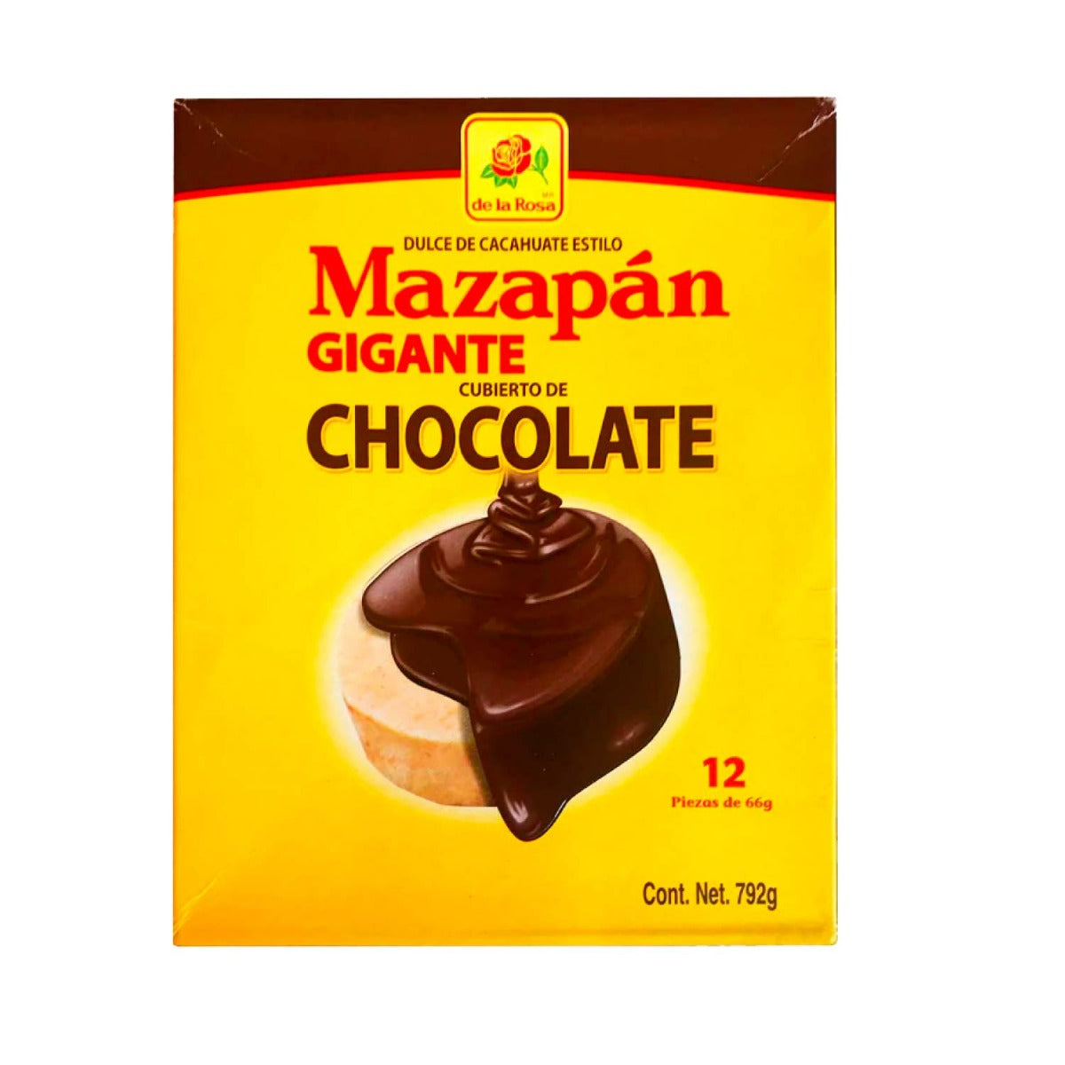 De La Rosa Mazapan Cubierto De Chocolate Gigante Paq Con 12