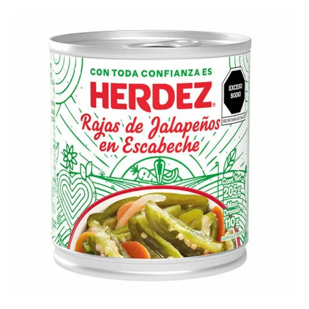 Herdez  Jalapeños Rajas En Escabeche 205 Gr