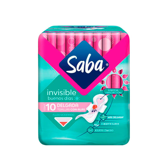 Toalla Saba Fem Invisible Con Alas 10 pz