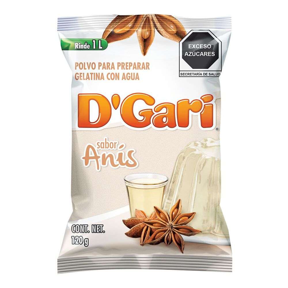 Gelatina D'Gari Sabor Anis 120 Gramos