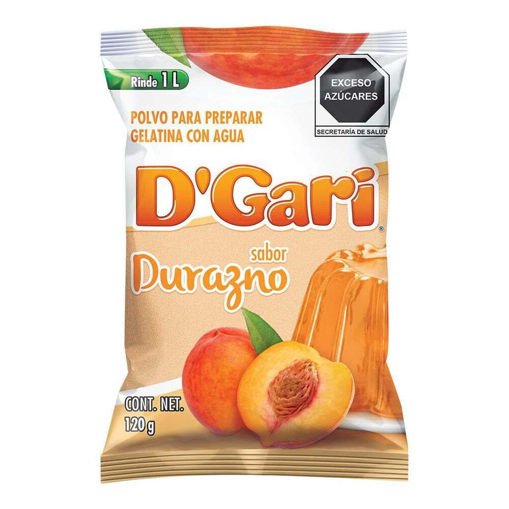 Gelatina D'Gari Sabor Durazno 120 Gramos