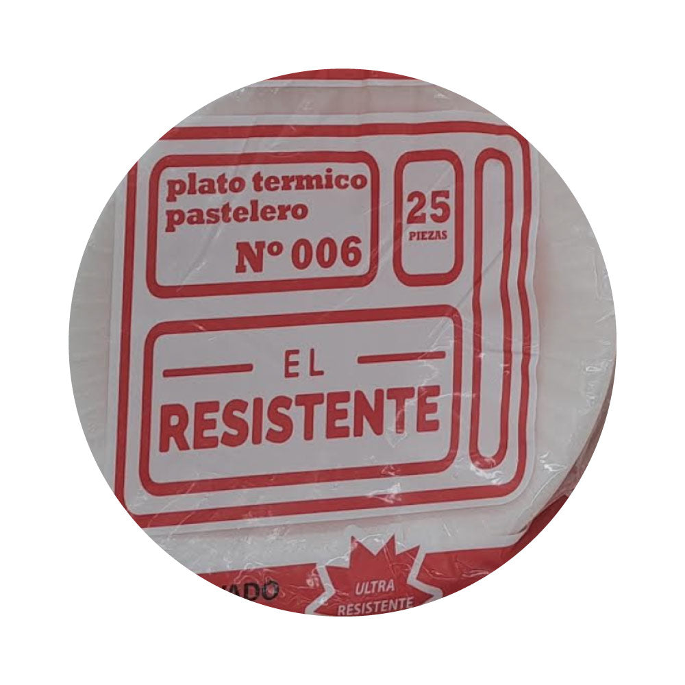 La Resistente Plato Termico Pastelero 006 25 Pz