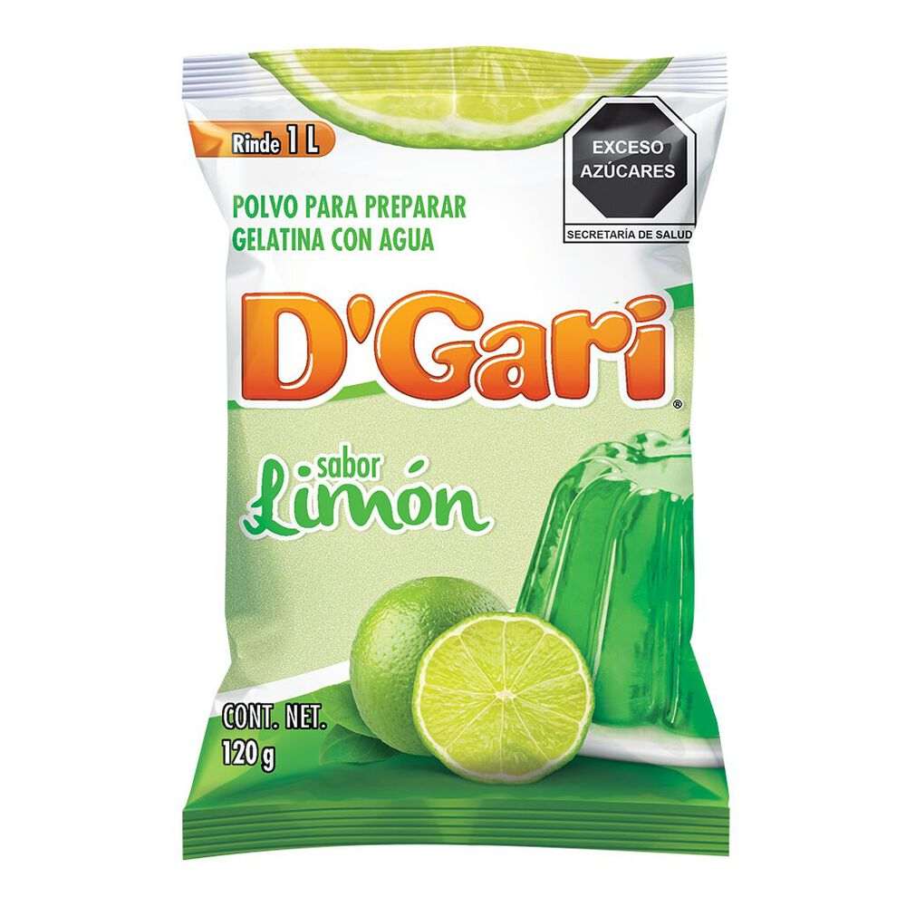 Gelatina D'Gari Sabor Limón 120 Gramos