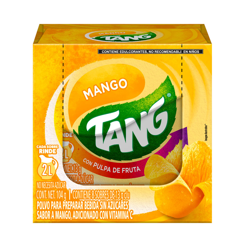 Polvo para preparar bebida Tang Sabor Mango Reducido Azucar 8 sobres