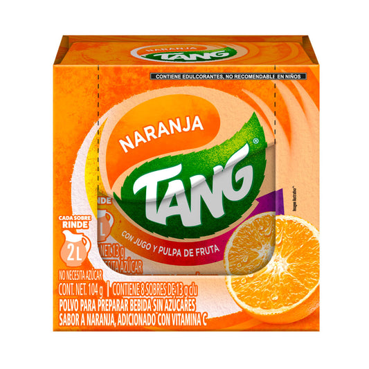 Polvo para preparar bebida Tang Sabor Naranja Reducido Azucar 8 sobres
