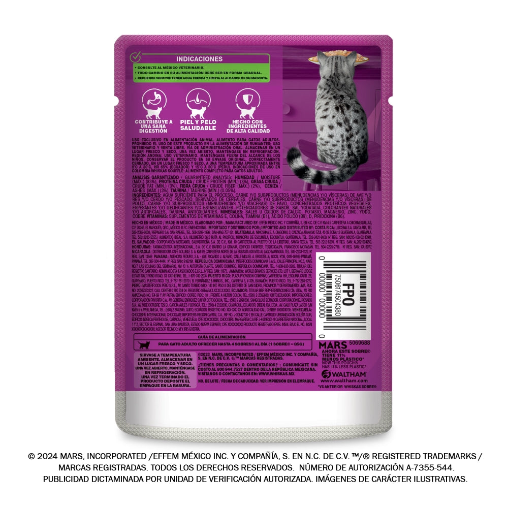 Whiskas Jelly Pouch Pollo Y Pavo sobre de 85 gr